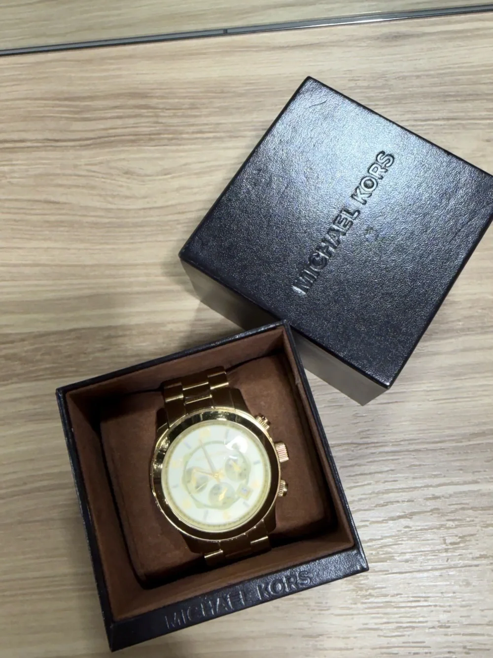 Michael Kors Oversized Gold Chronograph Watch